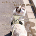 rabbitgoo Cat Harness and Leash Set, Escape Proof Vest, Foamy Coffee | Soft Breathable Mesh, Easy Adjustable Fit, Snap Buckles, Sturdy Clip, Reflective Strips, for Kittens & Small Cats Walks, Xxs