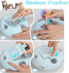 Rechargeable Interactive Cat Toy, Blue | Smart Sensor Pop-Up Feather Toy, 7 Holes, USB Powered Automatic, For Indoor Cats
