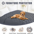 Smiry Waterproof Dog Bed Cover, Reversible Pet Blanket for Sofa Couch | Soft Washable Dog Blanket, Leakproof Couch Cover for Dogs Cats & Furniture Protection, 52x82, Dark Grey/Dark Grey