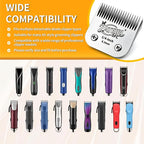 Size 5FC Detachable Pet Grooming Clipper Blade with Ceramic Cutter, 6.3mm 1/4 Inch Cut Length, Silver, Compatible with Andis, Oster A5, Wahl KM10, 3 Pack