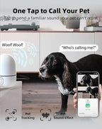 VIRTAVO Pet Camera Indoor No Subscription 2 Pack, for Dog Cat Baby | Dual Lens Dual View, 360° PTZ, Auto Motion Tracking, 2-Way Audio, Night Vision, Phone App, SD & Cloud, Wired