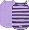 KYEESE 2Pack Dog Shirt, Soft Striped Dogs T Shirts, Lightweight Pet Tank Top, Sleeveless Dog Shirt for Small Dogs, Stretchy Comfortable Pet Vest, Purple, XL