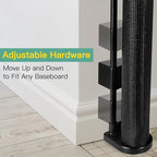 Reinforced 60" Wide Retractable Baby Gates for Dogs, Prevent Crawling Under | Space-Saving Indoor/Outdoor Retractable Gate, Easy One-Hand Operation Safety Lock, Scratch-Resistant Mesh, Easy Install/Black