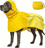 MAMORE Dog Raincoat, Waterproof Rain Jacket for Small Medium Large Dogs, Windproof Reflective Adjustable Breathable Pet Rain Coat with Storage Pocket and Leash Holes (Mineral Yellow, X-Large)