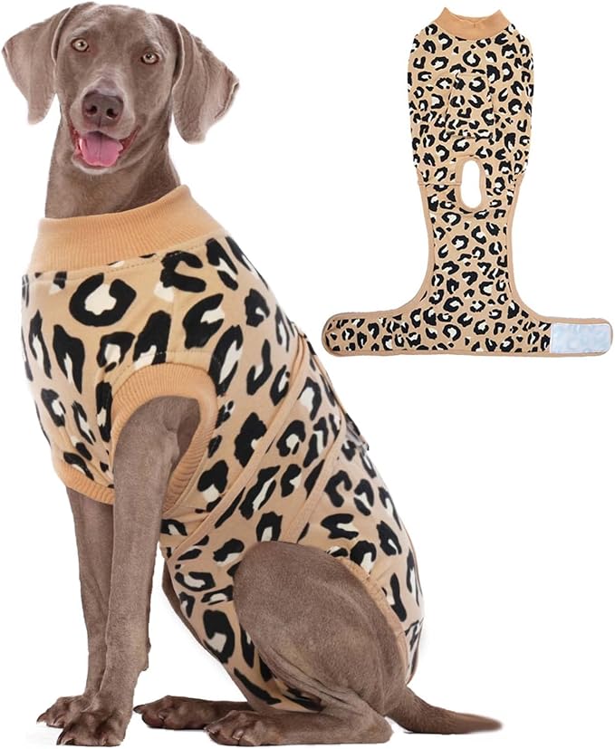Kuoser Dog Recovery Suit After Surgery, Spay Neuter Surgical Suit for Dogs | Post Surgery Anti-Licking Dog Onesie Protects Wounds and Incisions, E-Collar & Cone Alternative Bodysuit for Female Male Dogs
