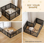 Dog Playpen, Clear Dog Pen, Dog Pen Indoor, Easy to Install and Remove Dog Play Pen, Puppy Playpen Suitable for Dogs, Cats,Dog Playpen Indoor(Black, 23.6 Inch Height, 8 Panels)
