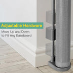Upgraded 60" Wide Retractable Dog Gate with Reinforced Rods - Bottom Anti-Escape, 5 ft Retractable Baby Gates for Doorways Retractable Gates for Dogs Indoor/Outdoor Retractable Pet Gate, Gray | Space-Saving Indoor/Outdoor Retractable Gate, One-Hand Ope...