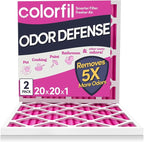 20x20x1 Air Filter (2-Pack) | Made in the USA | Color Changing | Remove Cat and Dog Odor | MERV 8 for Pet Hair Dander and Dust | 19.5"x19.5"x0.75" Exact Size