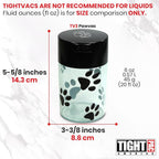 Pawvac 1 to 6 Ounces Container, Airtight Pet Food and Treats Storage Jar - Patented Vacuum Seal Container for Pet Food, Treats and other Dry Goods - Clear with Paws