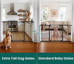 Cumbor 36" Extra Tall Baby Gate for Stairs, 30.4-56.8" Extra Wide Dog Gate Indoor, Dual Lock & Self-Closing Child Gate for Doorways, Hallways & Large Opening, Safety Baby Proofing for the House, Black