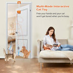 Interactive cat toy, Electric cat teaser, Door clip, 2 Motion modes,Gray | 360° Rotation • Random Jumping • Type-C Rechargeable • Door Clip Design • For Indoor Cats