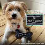 Haute Diggity Dog Chewy Vuiton Bone Plush Squeaky Dog Toy, Soft Durable Designer-Inspired Stuffed Puppy Chew Toys for Small, Medium & Large Dogs, Machine-Washable (Black Checker) XL