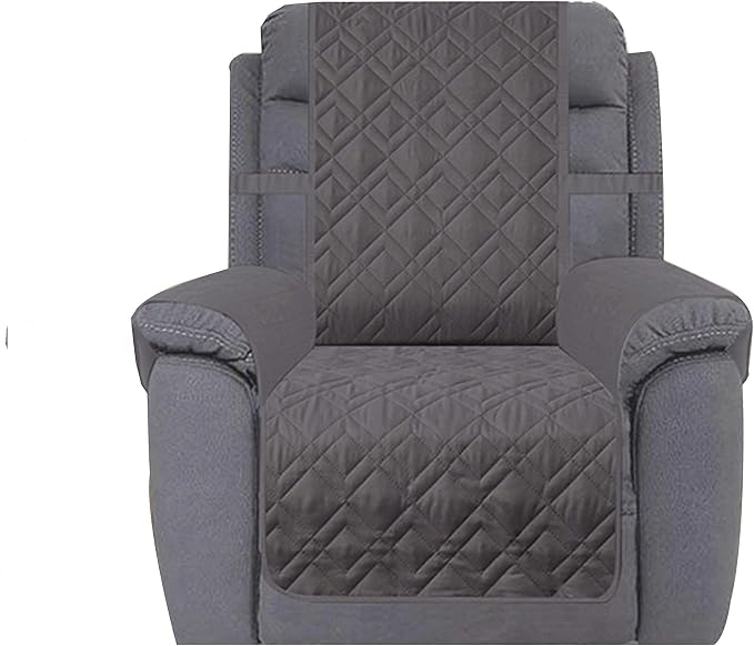 Ameritex Waterproof Nonslip Recliner Cover Stay in Place, Dog Chair Cover Furniture Protector, Ideal Recliner Slipcovers for Pets and Kids (Dark Grey, 23")