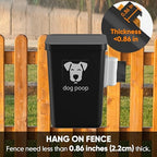 Moryimi Dog Poop Trash Can Outside 3.1 Gallon | Dog Waste Trash Can with Trash Bag Dispenser, Outdoor Dog Poop Trash Can with Lid, Black Hanging Trash Can for Fence, Garbage