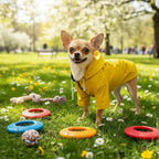 Dog Raincoat rain Jacket Raincoat Dogs Waterproof Small Medium Breeds Zip Closure Storage Pocket Harness Hole Yellow XS