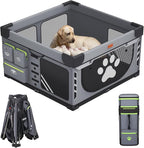 Loobani Foldable Dog Playpen Indoor/Outdoor,1 Min Setup, 43.3"x43.3"x27.1" | 690D Oxford Fabric & Reinforced Steel/Iron Frame, Portable Puppy Playpen With Rugged Carry Bag For Home &Travel