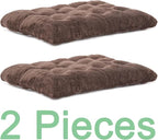 POMIU 2-Pack Washable Dog Bed, Deluxe Plush Crate Beds with Anti-Slip, Machine Washable Kennel Pad Sleeping Mat for Large, Medium and Small Dogs (2 Pack x Coffee, 23.0" L x 18.0" W x 3.0" Th)