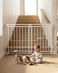 Extra Wide 29" Tall Baby & Dog Gate,32-54" Wide Hardware Mount Gate,White | Auto-Close design,Two-Way Swing, No Bottom Bar,Must Drill to Install