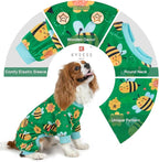 KYEESE Dog Pajamas Comfy Dogs Clothes Little Bee Pets Pjs Stretchy Pets Pjs Soft Pet Onesie Costume Dog Pajamas Small Sized Dogs Velvet Pet Jammies Coat, Large