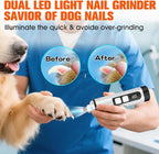 Dog Nail Trimmers Ultra Quiet Electric Pet Dog Nail Clippers Cat Nail Clipper with Led Lights Nail Grinder High Speed Nail File Electric Clippers for Grooming Small, Medium (White)