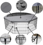 PETIME Foldable Metal Dog Exercise Pen/Pet Puppy Playpen Kennels Yard Fence Indoor/Outdoor 8 Panel 24" W x 24" H with Top Cover (with top Cover, 8 Panels 24" H)