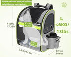 pecute Cat Backpack Expandable, Cat Carrier Backpack with Acrylic Window | Durable Oxford Cloth, Lockable Zipper,Use for Pet Under 11 lbs to Travel