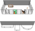 FXW Rollick Dog Playpen Wall Connection Set for Indoor and Yard, 45 Inch 16 Panels for Large Dogs with 4 Fence-to-Wall Anchors, Black | Patented