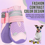 SlowTon Dog Shoes for Large Small Medium Dogs - Breathable Dog Boots for Summer Hot Pavement, Paw Protector for Outdoor Walking Winter Snow, Anti-Slip Rubber Dog Booties for Hard Floor (Pale Pink, 8)