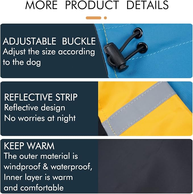 Dog Warm Coats - Windproof Dog Winter Outdoor Jackets Cold Weather Coats for Dog Waterproof Dog Raincoats with Hole for Dog Leash,BY XL