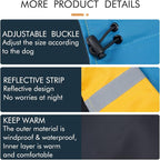 Windproof Dog Winter Jackets - Outdoor Coats for Cold Weather, Waterproof Raincoats with Leash Hole, Black Blue XXS