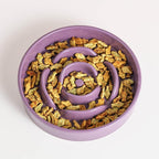 8.66 in Purple Ceramic Slow Feeder Dog Bowl for Medium and Large Breed,Fast Eater Dog Food Water Dish Heavy Wighted,Puppy Bowl for Fast Eaters,Puzzle Slow Eating Dish Modern Cute