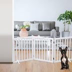 Dog Gate Wooden Freestanding Pet Gate 3 Panel 23.6" Heigh | White Indoor Dog Fences,House Gate for Doorways, Stairs, Hallways