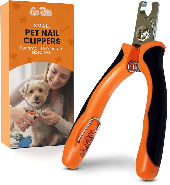 Nail Clipper for Small to Medium Pets, Quick Sensor Safety Guard | Heavy Duty Trimmer for Thick Nails, Stainless Steel Blades, Grooming Tool for Dogs & Cats, Non-Slip Handle Built-in Nail File