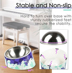 Super Design Mess Free 15° Slanted Bowl for Dogs and Cats, Tilted Angle Bulldog Bowl Pet Feeder, Non-Skid & Non-Spill, Easier to Reach Food