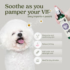 PAWFUME Skin & Coat Detangler Spray for Dogs, 4-Pack – Soothe Dry, Itchy Coats Quickly – Non-Toxic Chamomile & Oat Formula, Essential Fatty Acids & Vet-Certified – Dog Detangler Spray Dematting Care