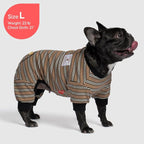 KYEESE Dog Pajamas, Soft Dog Pajamas for Small Dogs Boy Girl, Comfy Dogs PJS Breathable Onesie Clothes, Stretchy Jammies Pet Sleepwear, Lightweight Puppy Jumpsuit Outfit, Khaki Striped, S