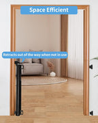 Veraste (2 Pack) Retractable Baby Gate for Doorways and Stairs, Mesh Safety Gate for Pet, Indoor & Outdoor Use, One-Hand Operation, Easy Installation, 33.6" Tall, Expands to 55" Wide（Black,33.6"x55"