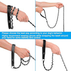 HOMIMP Chew Proof Dog Leash for Medium Large Dogs, Reflective 6 FT Heavy Duty Metal Chain Dog Leashes with Soft Padded Handle, Anti Bite Durable Rope Leashes for Pitbull, Non Chewable