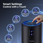 MOOKA Air Purifiers for Home Large Room up to 1076 ft², H13 True HEPA Air Filter Cleaner, Odor Eliminator, Remove Smoke Dust Pollen Pet Dander, Night Light, B-D02L Black