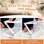 Elevated Dog Bowl, Adjustable Height and Tilt Angle Dog Bowl Stand | Precisely Adjust Height And Tilt Angle, Easy To Clean, Equipped With 2 Stainless Steel Food Bowls, Sturdy And Durable.