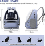 Cawypety Cat Backpack Carrier, Breathable Cat Carrier Large Space Bubble Pet Backpack for Kitty Small Dog up to 12lbs, Transparent & Foldable Pet Carrier for Travel Hiking (Blue
