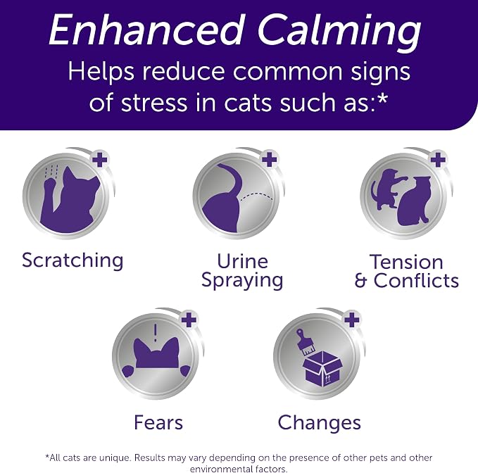 FELIWAY Aroma Diffuser, Optimum Cat, Enhanced Calming Pheromone, 48 mL | 30 Day | Starter Kit | Translucent | Pack of 2