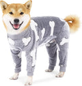 Dog Fleece Pajamas Large Dog 4 Legs Winter Clothes for Dog Fit Warm Jumpsuit for Dogs (Gray, XS)