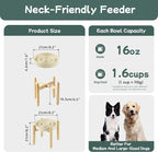 Havniva Elevated Slow Feeder Dog Bowls, Ceramic Dog Bowl Slow Feeder | 1.6 Cups Raised Slow Feeding Bowl for Medium Breed, Puzzle Dog Food Bowl with Wooden Stand, Non-Slip, Anti-Choking