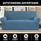 Couch Covers for 3 Cushion Couch Sofa Pet Friendly Extra Large Couch Cover for Oversized Sofa Washable Furniture Protector Fitted Sofa Slipcovers Stay in Place(XL Sofa, Dusty Blue)