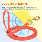 Viper Biothane K9 Working Dog Leash Waterproof Lead for Tracking Training Schutzhund Odor-Proof Long Line with Solid Brass Snap for Puppy Medium and Large Dogs, 33ft Coral