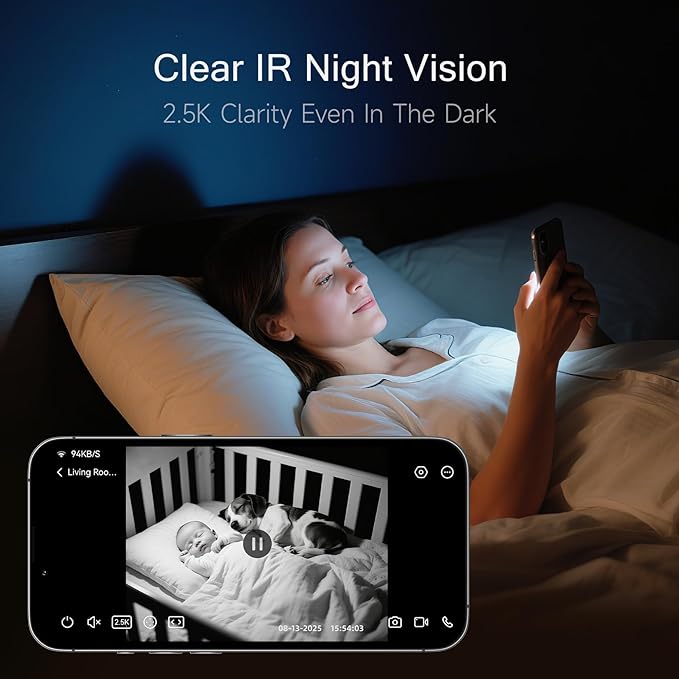 2.5K Indoor Security Camera 4pack, Free AI Person/Pet/Cry Detection, 4MP Baby/Dog/Cat/Pet Camera with Phone App, Pan Tilt WiFi, Night Vision, Full Duplex Audio for Home Security