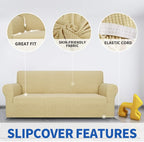 MAXIJIN Stretch Chair Cover Chair Slipcovers with Arms, 1-Piece Couch Sofa Chair Covers for Living Room, Non Slip Armchair Cover (31"-46") Furniture Protector Dogs Pet Friendly (Chair, Beige)