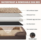 INVENHO Orthopedic Medium Dog Dogs, Egg-Crate Foam Dog Couch with Washable Removable Cover, Waterproof Lining and Nonskid Bottom