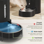 CZPET Automatic 4L/135Oz/1Gal Cat Water Dispenser with Stainless Steel Bowl, Gravity Waterer for Small Medium Dog Puppy Kitten (Black) | With Stainless Steel Bowl, Gravity Waterer for Small Medium Dog Puppy Kitten